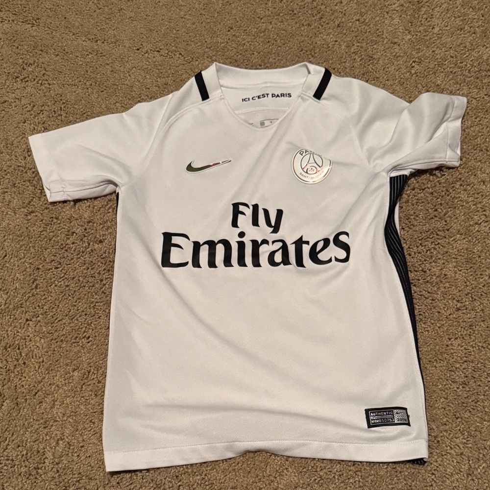 PSG Nike White Kids Small Soccer Jersey